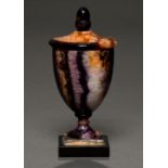 A late Regency Blue John vase and cover, early-mid 19th c, the bowl of, probably, Winnat's Five