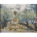 Robert Bottom RUA (1944-)  - The Garden of Gethsemane, signed,  oil on board, 19 x 24cm Good