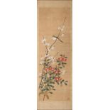 Chinese School, 20th century - Birds on Branches,  scroll paintings, a pair, 107 x 34.5cm (2)