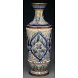 A Doulton ware vase, 1883, decorated by Margaret Aitken with a band of palmettes centred by a flower