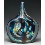 A Mdina glass fish or axe head vase, dated 1975, 24.5cm h, engraved Mdina Glass 1975 and an