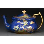 A Wiltshaw and Robinson Carlton Ware Temple pattern teapot and cover, c1925, 12cm h, printed mark,