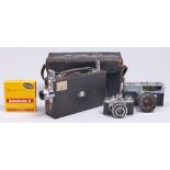 An Eastman Kodak  16mm cine-Kodak camera, model K  11933-1946,  with maker's f1.9, 25mm lens, with