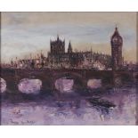 British School, 1968 - The Palace of  Westminster, indistinctly signed, Reg K... Ger, indistinctly