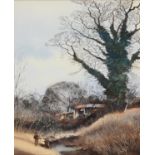 Anthony Fleming, 20th century  - Stoke Creek, signed, oil on linen laid on board, 32 x 51cm, R M