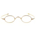 A pair of Edwardian 9ct gold spectacles, incuse maker's mark indistinct, Birmingham 1902 Undamaged
