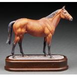 A Royal Worcester equestrian model of "Red Rum" designed by Doris Lindner, introduced 1975, 24.5cm