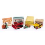 Three boxed Dinky toys, comprising 14C Coventry Climax Forklift Truck, 561 Blaw Knox Bulldozer and