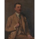 William Maclean (Fl. early 20th c) - Portrait of John Burton Philips, seated three quarter length in