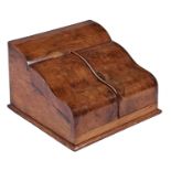 A Victorian walnut writing box, Suter & Alexander Manufacturers London, the fitted interior with