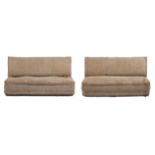 A pair of Victorian couches or banquettes, seat height 35cm; 67 x 174cm