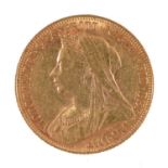 Gold coin. Sovereign 1901M