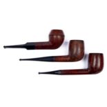 Smoking. Three vintage briar tobacco pipes, one marked CAPTAIN BLACK LONDON MADE Condition