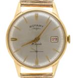 A Rotary 9ct gold gentleman's wristwatch, import marked Glasgow 1961, 33mm diam, on a 9ct gold