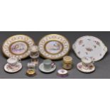 Miscellaneous ornamental ceramics, 20th c, to include Limoges yellow ground box, Royal Crown Derby