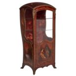 An unusual French ormolu mounted kingwood and vernis Martin cabinet in the form of a sedan chair,