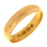 A 22ct gold wedding ring, Birmingham, probably 1894, 4.7g, size L