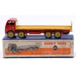 Dinky Toys 503 Foden flat truck with tailboard, orange with yellow, boxed, VG with minute paint