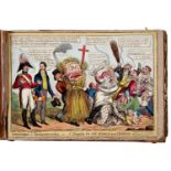 A Regency scrapbook of caricatures and other decorative prints, late 18th - early 19th c, filled