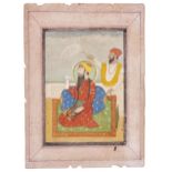 An Indian miniature of a prince and attendant, 20.5 x 14.5cm, unframed Condition ReportCondition
