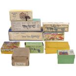 Ten William Britain's, Crescent Toys, Charbens and other model farm waggons, trailers, a log cart,