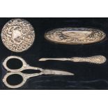 An Edwardian silver manicure set, by S Blanckensee & Son Ltd, Chester 1909 and circa (4) Condition