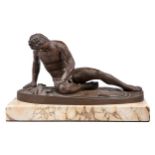 An Italian bronze sculpture of the dying Gaul after the antique, Rome, first half 19th c, even light