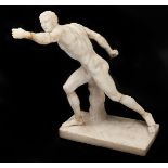 An Italian statuary marble sculpture of the Borghese Gladiator, first half 19th c, after the