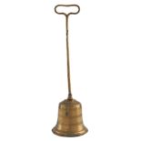 A Victorian brass bell shaped door stop, lead-weighted, 43cm h Condition ReportHandle a little bent;