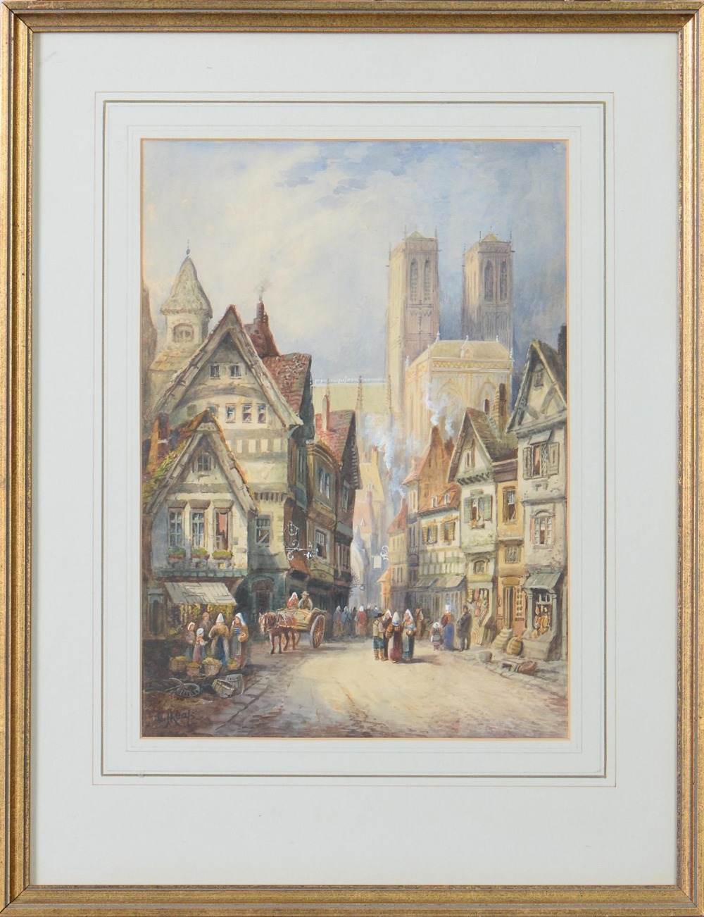 Charles James Keats RBA (1856-1934) - Continental Street Scenes, a pair, both signed, watercolour, - Bild 4 aus 6