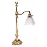 An adjustable brass reading lamp, 20th c,  60cm h Good condition