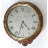 A George III mahogany dial clock, Benjamin Simkin London, the fusee movement with verge escapement