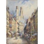 Charles James Keats RBA (1856-1934) - Continental Street Scenes, a pair, both signed, watercolour,