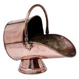A brass and copper coal scuttle, late 19th c  45cm h Slight wear