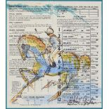 Mitchell Gordon (Fl. 20th c) - Race Horses, a set of five, all signed, pen, ink, crayon and