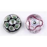 A French garland paperweight, 71mm and another glass paperweight (2) Both in good condition