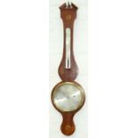 An inlaid mahogany barometer, the silvered dial inscribed A Alberti, Sheffield, 98 x 25cm Good
