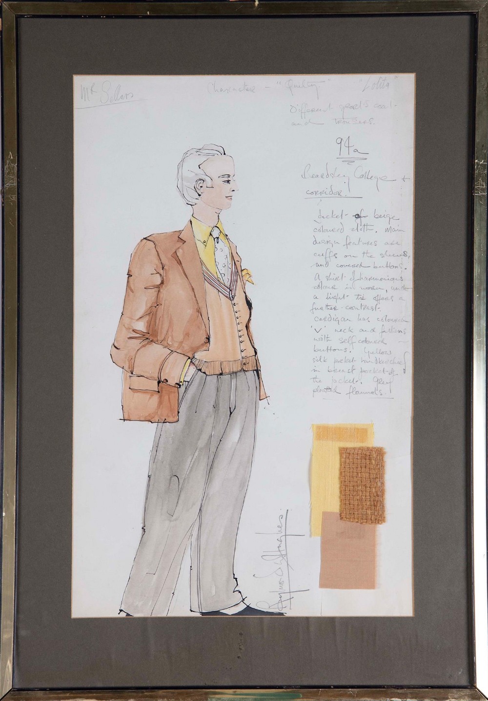 Raymond Wansker Hughes (1937-2015) - Costume Design for Peter Sellers as Quilty in Lolita, c1962, - Bild 2 aus 3