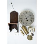 A George III silvered brass 13" longcase clock dial, Whitehurst Derby, dated 1795 and dismantled and