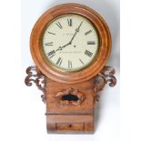 A Victorian mahogany eight day trunk dial clock, L Yeatley Burton-on-Trent, the twin fusee