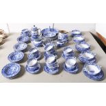 Miscellaneous Copeland blue printed earthenware Spode's Italian pattern plates, cups and saucers and