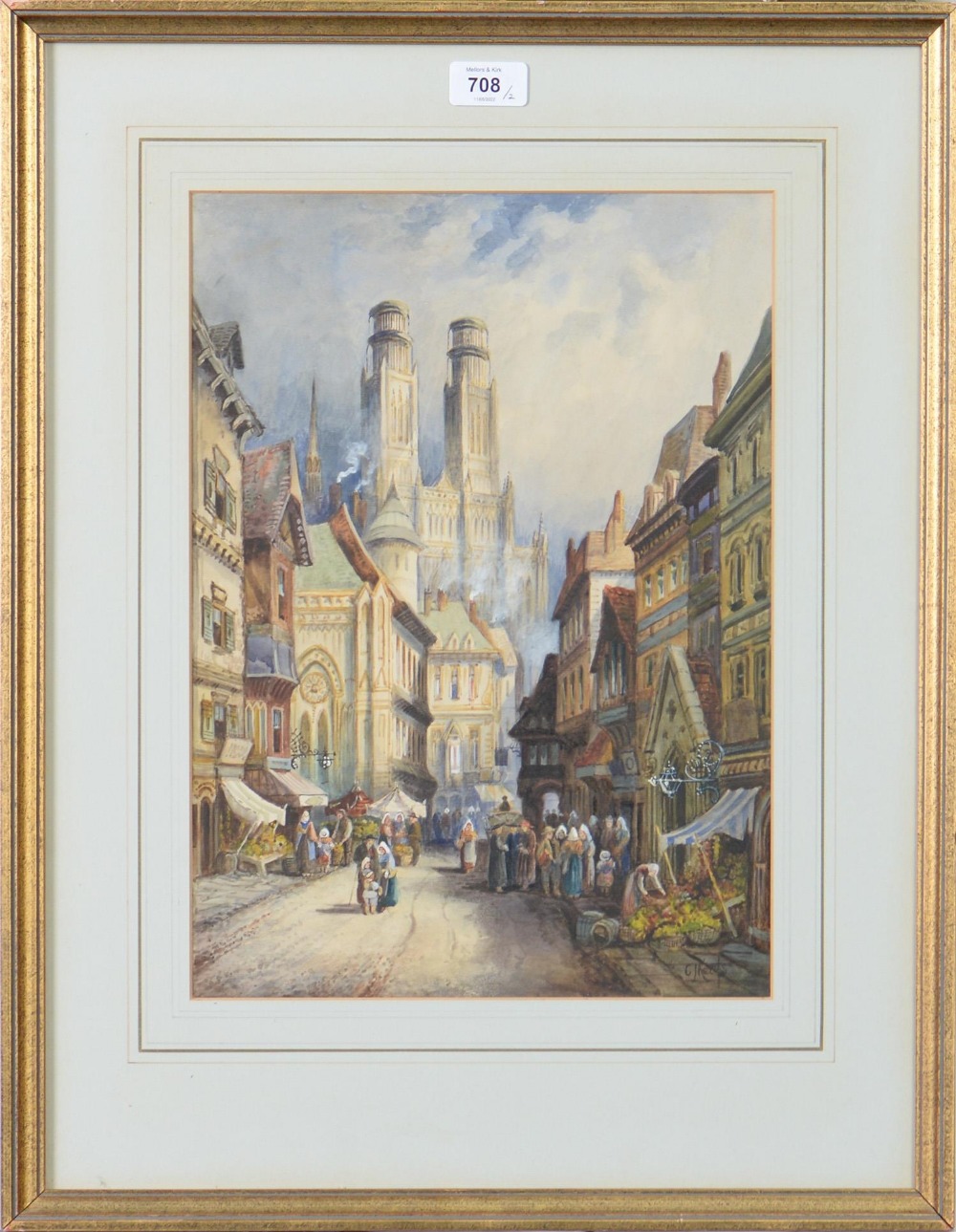 Charles James Keats RBA (1856-1934) - Continental Street Scenes, a pair, both signed, watercolour, - Bild 3 aus 6