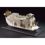 A Chinese export ivory model of a pleasure boat, Guangdong (Canton), Qing dynasty, late 18th c,
