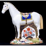 A Royal Crown Derby Race Horse paperweight,  commissioned by Sinclairs,m numbered 391/1500,