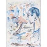 Thomas O'Donnell (1944-2020) - Figure and Boats, signed, watercolour, 41 x 29cm Good condition