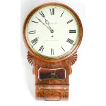 A Victorian eight day brass inlaid mahogany trunk dial timepiece, F[rederick] Barnes Framlingham,
