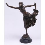 A bronze statuette of an Egyptian dancer cast from a model by Claire Jeanne Roberte Colinet, rich