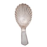 A George III silver caddy spoon, with shell shaped bowl, 80mm, by Josiah Snatt, London 1804, 4dwts