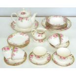 A Royal Doulton English Rose pattern earthenware tea service, 1930's, printed mark Good condition