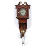 A mahogany 30 hour wall alarm timepiece, Whitehurst & Son Derby, c1812-15, the movement with